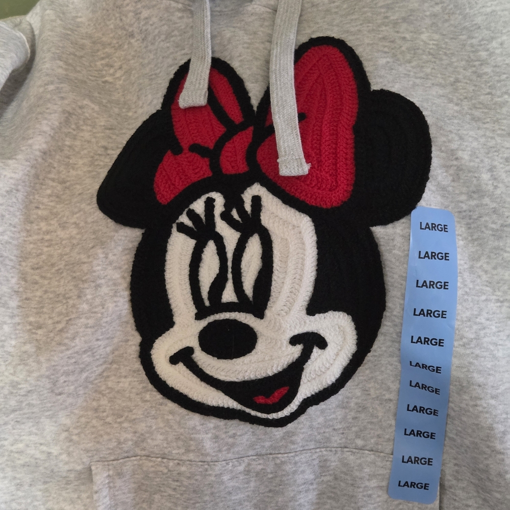 Disney Heather Grey Hoodie with Minnie Mouse